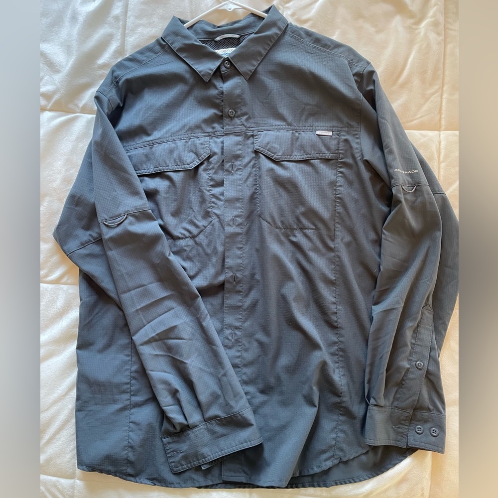 Gray Long Sleeve Button-Up Shirt